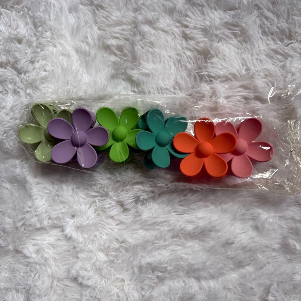 Colorful Floral Hair Clips Set of 6 - Flower Hair Clips for Women